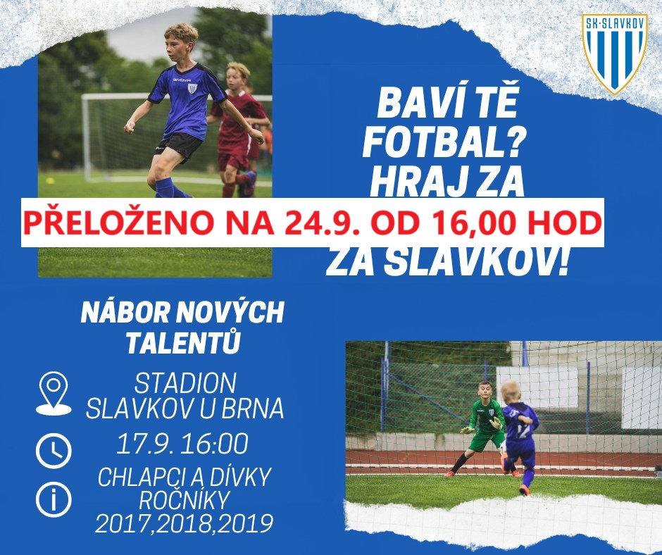 Nábor malých fotbalistů - přesunuto na 24.9. 