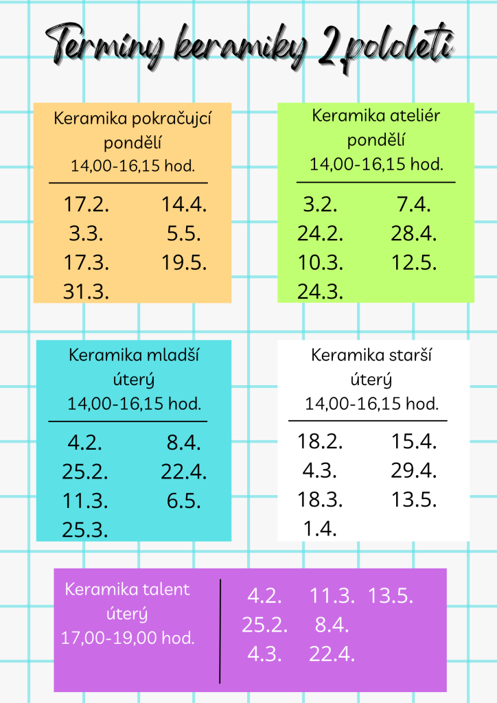 Termíny keramiky 2.pololetí