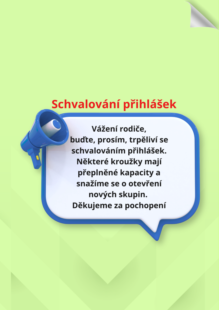 Schvalování přihlášek do kroužků