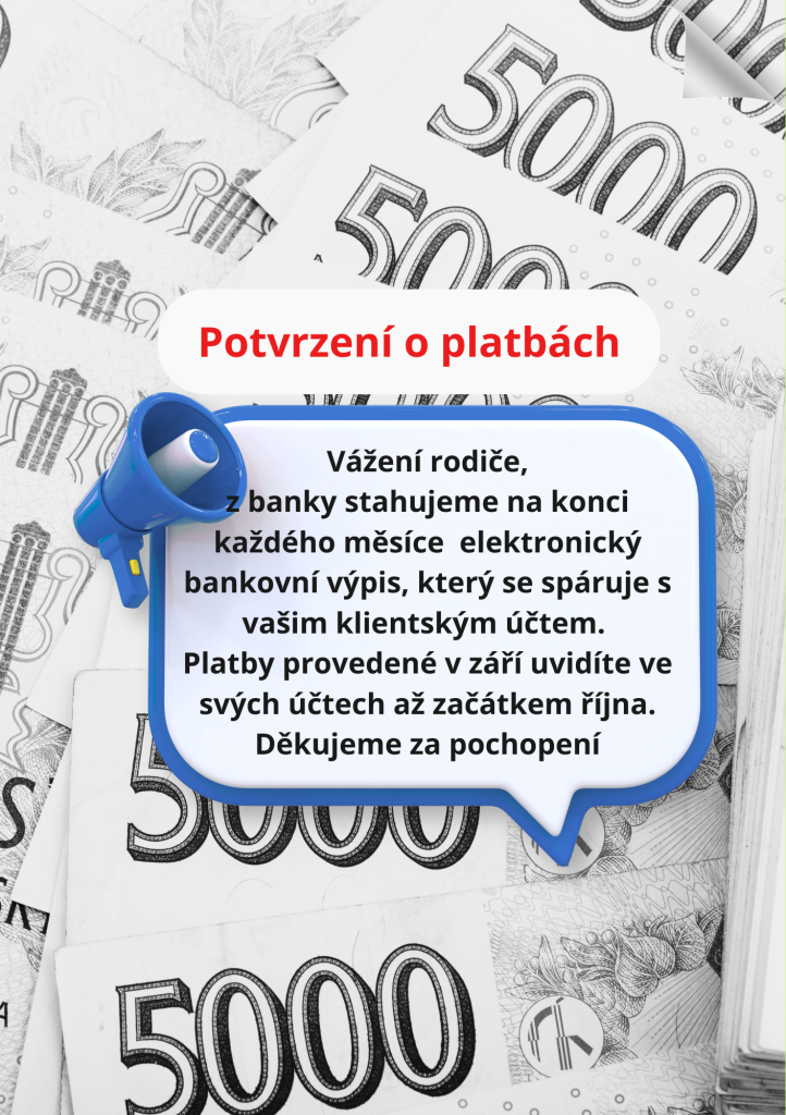 Potvrzení za zaplacení kroužků budeme vydávat až na začátku října