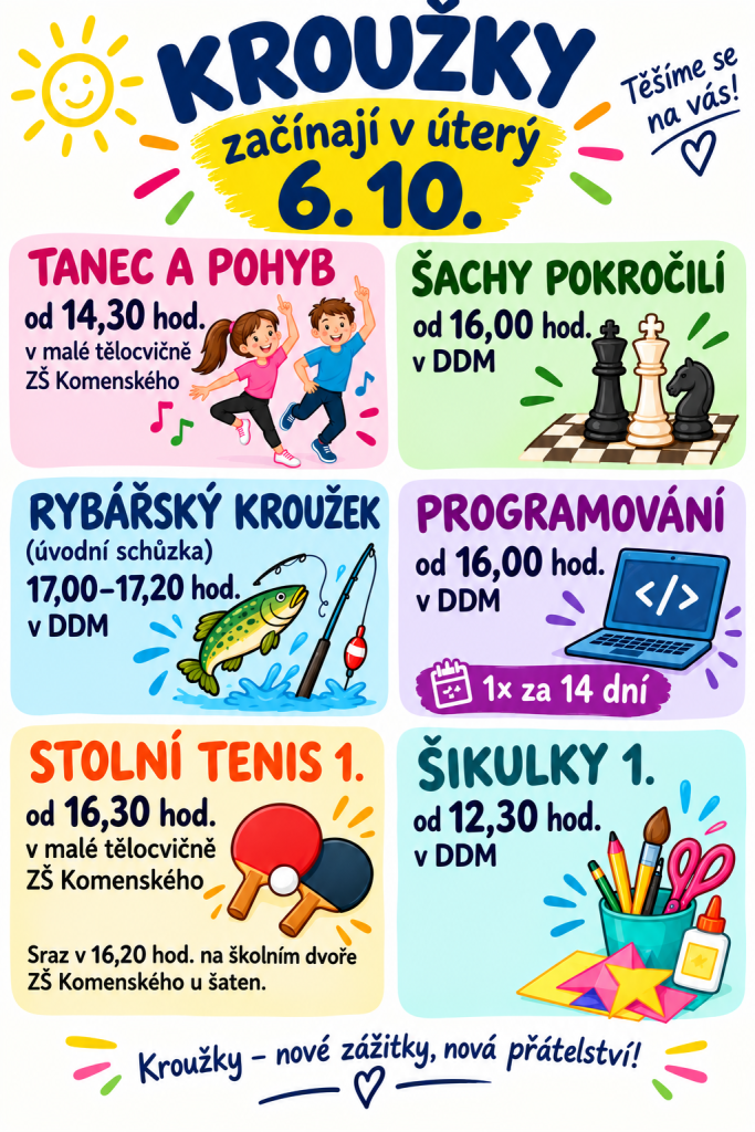 Začínají další kroužky