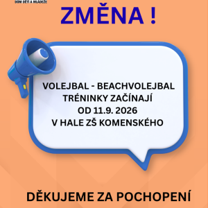 Volejbal - beachvolejbal změna prvního tréninku