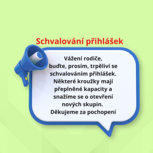 Schvalování přihlášek do kroužků