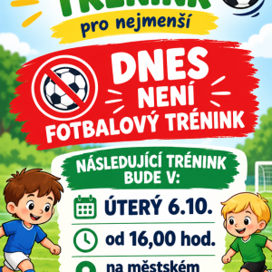 Zrušení tréninku fotbalu